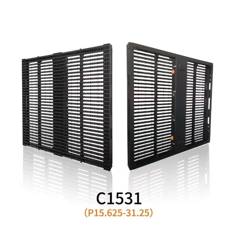 LED透明画面 P3.91-7.82mm 3840hz メッシュ LED画面 1000*500mm 屋外
